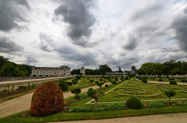 Castle Chenonceau Loire Bölgesi Fransa Haziran 2017 Diana Bahçeleri Poitiers — Stok fotoğraf