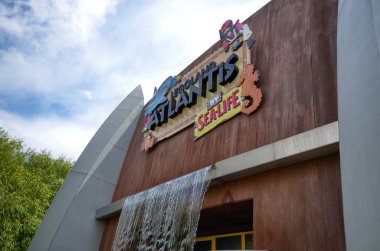 Almanya, Ichenhausen 25 Haziran 2015 yakınındaki Lego park 'Legoland'. Normal bir akvaryum olmasının yanı sıra deniz-hayat tarafından Atlantis denen legoland park, akvaryum tankları Lego set-up var