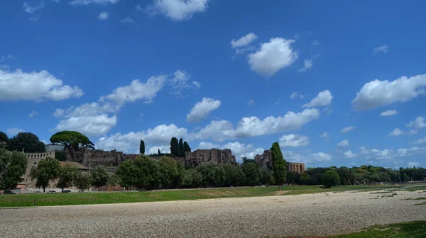 Ruins Circus Maximus Domus Augustana Rome Italy Blue Sky White — Stock Photo, Image
