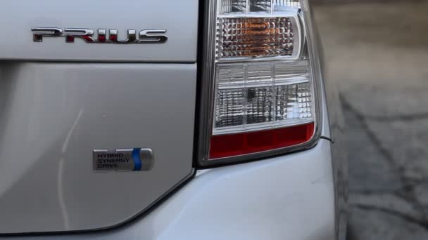 Marzo 2018 Torino Piemonte Italia Toyota Prius Ibrido Benzina Elettrica — Video Stock