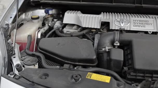 Mart 2018 Turin Piedmont Talya Toyota Prius Hibrid Elektrikli Benzin — Stok video