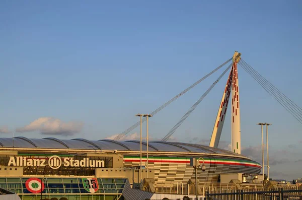 Турин Італія Ємонт Березня 2018 Року Відношенню Заходу Сонця Стадіону — стокове фото