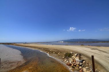 Ebro Nehri'nin tabiatı manzara. Su kuşları, balıkçıllar ve flamingolar çeşitli tür takdir etmek mümkündür. Tuzlu ve bataklık suları, doğal tuz üretimi için tuz tava.