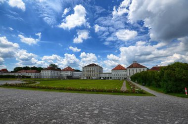Nymphenburg kale manzarası. Münih, Bavyera, Almanya 26 Haziran 2015 1:00 pm