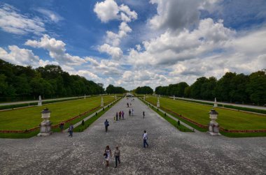 Nymphenburg kale manzarası. Münih, Bavyera, Almanya 26 Haziran 2015 1:00 pm