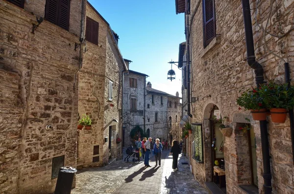 Ortaçağ Caddesi Assisi Talya — Stok fotoğraf