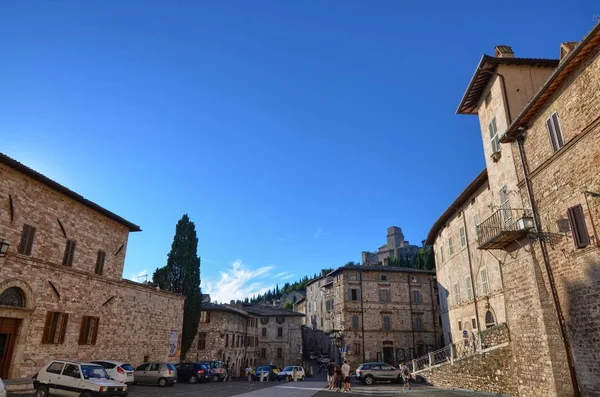 Ortaçağ Caddesi Assisi Talya — Stok fotoğraf