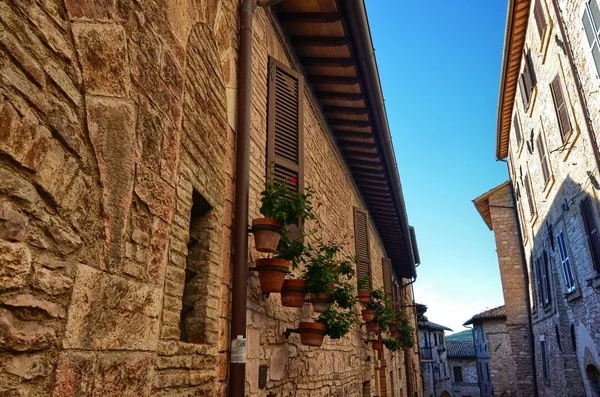 Strada Medievale Assisi Italia — Foto Stock