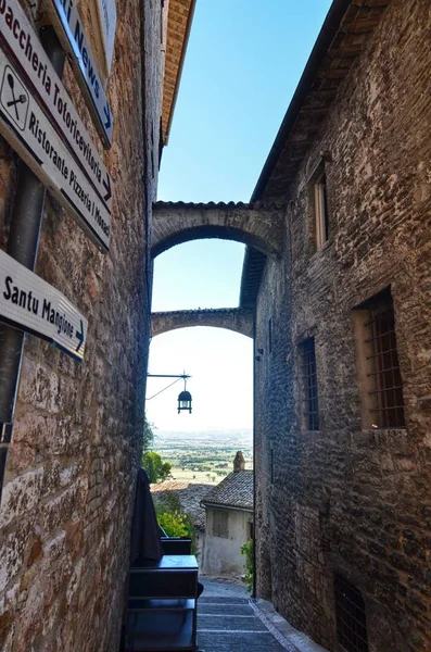 Medieval Street Assisi Italy — Stock Photo, Image