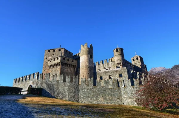 Fenis Valle Aosta Italië December 2015 Externe Weergave Van Muren — Stockfoto