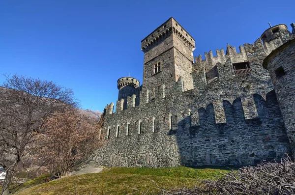 Fenis Valle Aosta Italië December 2015 Externe Weergave Van Muren — Stockfoto