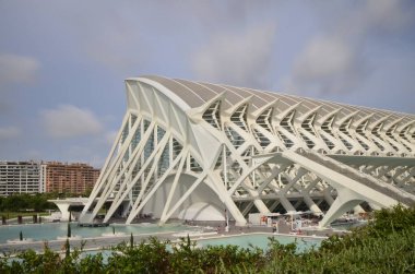 City of Arts and Sciences, Valencia, İspanya 16 Ağustos 2017. Bu Müze kompleksi, fütüristik yapıları ile modern mimari.