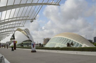 City of Arts and Sciences, Valencia, İspanya 16 Ağustos 2017. Bu Müze kompleksi, fütüristik yapıları ile modern mimari.
