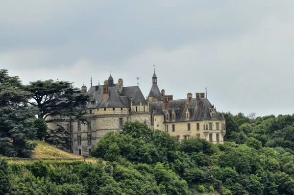 肖蒙的城堡 2017年6月29日 法国卢瓦尔河谷20 从卢瓦尔河对岸拍摄的照片 — 图库照片