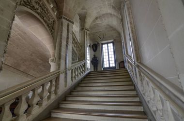 Cheverny, Loire Valley, Fransa. 26 Haziran 2017. Residence, merdiven iç arasında.