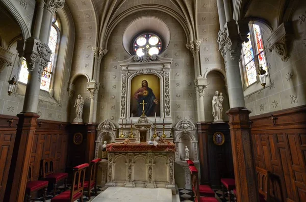 Cheverny Loire Valley France June 2017 Interiors Residence Private Chapel — Stock Photo, Image