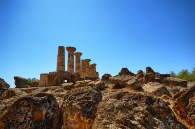 Tapınaklar Vadisi Agrigento, İtalya, Sicilya 18 Ağustos 2015. Agrigento tapınaklar, Unesco miras Vadisi.