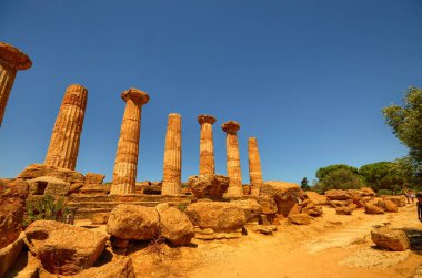 Tapınaklar Vadisi Agrigento, İtalya, Sicilya 18 Ağustos 2015. Agrigento tapınaklar, Unesco miras Vadisi.