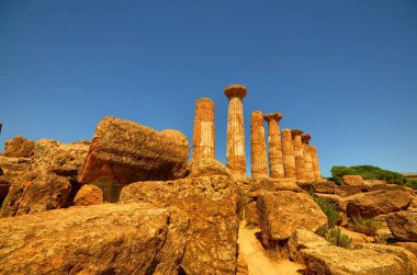 Tapınaklar Vadisi Agrigento, İtalya, Sicilya 18 Ağustos 2015. Agrigento tapınaklar, Unesco miras Vadisi.