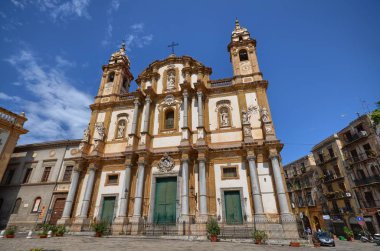 Palermo, İtalya, Sicilya 24 Ağustos 2015.Piazza San Domenico Palermo, Sicilya, İtalya