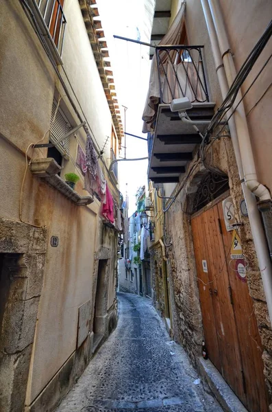 Cefal Italy Sicily August 2015 Alleys Cefal Wind Foot Fortress — Stock Photo, Image