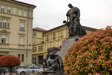 Torino, İtalya, Piedmont 08 Nisan 2018. Basilica Mary yardım Hıristiyanlar'ın faade. Kutsal Meryem Ana Başlık Ausiliatrice ile Şükran Anıtı olarak St John Bosco tarafından inşa