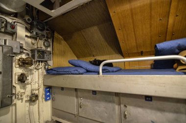 Milan bölge Lombardy İtalya, 30 Aralık 2017. Bilim Müzesi (S 506), Enrico Toti denizaltı iç Gösterim.