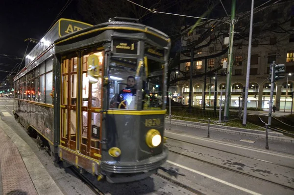Milan Italie Lombardie Décembre 2017 Les Tramways Caractéristiques Milan Les — Photo