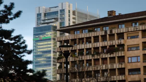 Turin Italy Piedmont April 2018 Skyscraper Headquarters Intesa Sanpaolo Bank — Stock Video