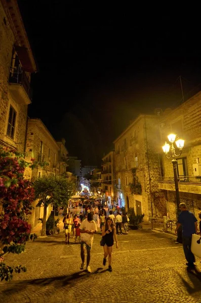 Agropoli Italy Campania Region August 2018 Historic Center Agropoli Evening — Stock Photo, Image