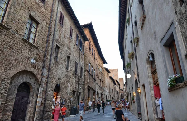 San Gimignano Talya Tuscany Bölgesi Ağustos 2016 Tarihi Merkezi San — Stok fotoğraf