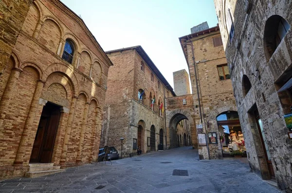 San Gimignano Włochy Region Toskania Sierpnia 2016 Roku Zabytkowego Centrum — Zdjęcie stockowe