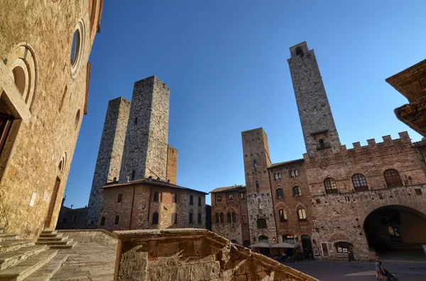 San Gimignano Włochy Region Toskania Sierpnia 2016 Roku Zabytkowego Centrum — Zdjęcie stockowe