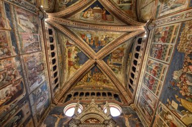 Orvieto, Umbria, 30 Ağustos 2015. Orvieto, kendi iç görkemli fresk ve mozaikler ile karakterize Katedrali.