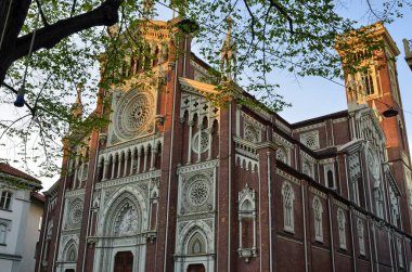Torino, İtalya, Piedmont 21 Nisan 2018. Kilise, Jesus Meydanı'na önünde ikindi alınan Nazareno. Bucak her zaman doktriner babalar tarafından yönetilmektedir..