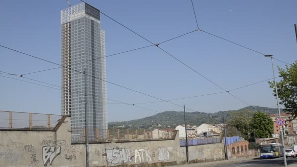 イタリア ピエモンテ州 トリノ 2018 マッシミリアーノ フクサスが設計されたピエモンテ地方の高層ビル それは ピエモンテ地方の新本社になります 本格的な ビデオ固定フレーム — ストック動画