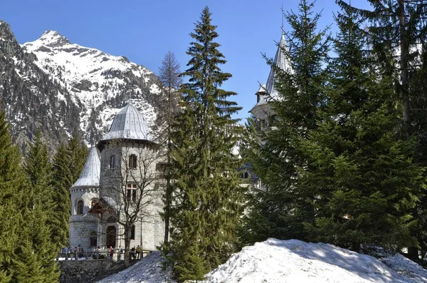 Gressoney Saint Jean Valle Aosta Regionen Italien April 2018 Castel — Stockfoto