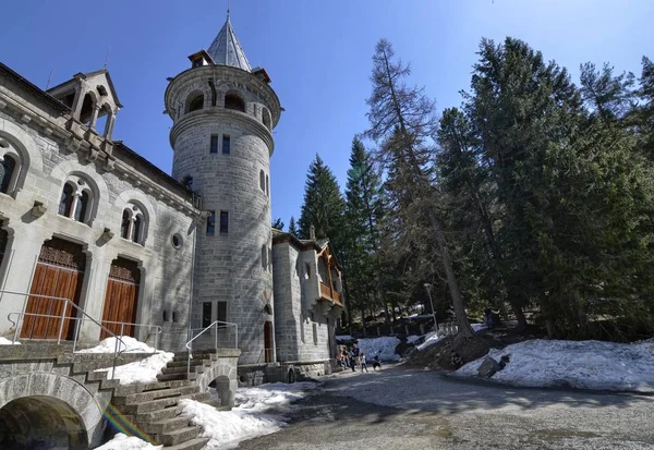 Gressoney Saint Jean Região Valle Aosta Itália Abril 2018 Castel — Fotografia de Stock