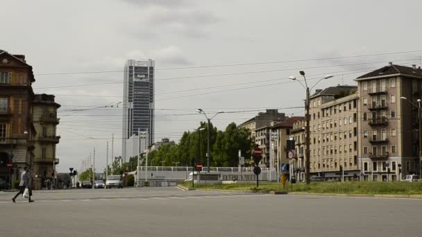 Turin Italy Piedmont May 2018 Background Skyscraper Headquarters Intesa Sanpaolo — Stock Video