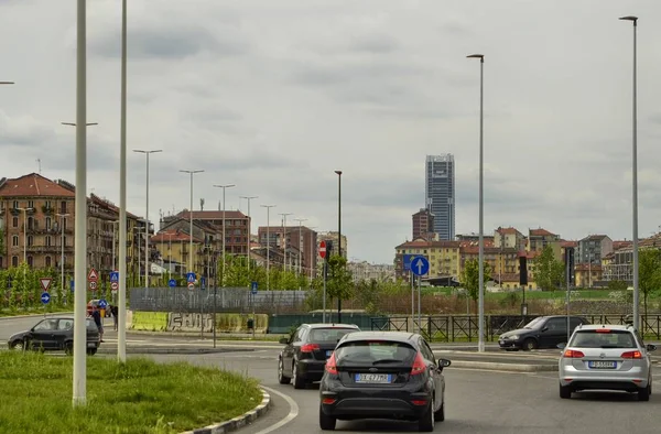 Turín Italia Piamonte Mayo 2018 Fondo Rascacielos Sede Del Banco — Foto de Stock