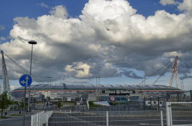 Turin, Piedmont, İtalya. Nisan 2018. Fotoğraf Allianz Stadyumu'nun yerine yeni 
