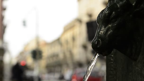 Turin Piemont Region Italien Mai 2018 Der Symbolische Brunnen Von — Stockvideo