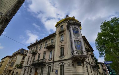 Turin, Piedmont bölgesi, İtalya. 14 Nisan 2017. Casa Fenoglio Lafleur Turin, Art Nouveau tarzında şehrin amblemi tarihi bir bina var. Bir köşe Corso Francia ve Via Principi d'Acaja arasında olduğunu.