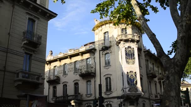 Turin Piemonte Italien Maj 2018 Casa Fenoglio Ljunggren Historisk Byggnad — Stockvideo