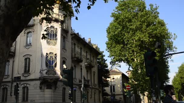 Turin Piemonte Italien Maj 2018 Casa Fenoglio Ljunggren Historisk Byggnad — Stockvideo