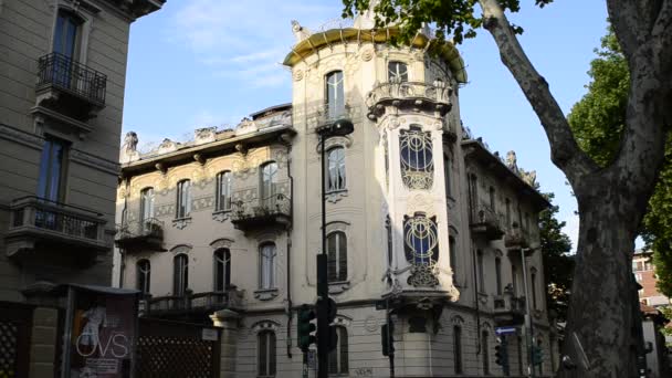 Turin Piemonte Italien Maj 2018 Casa Fenoglio Ljunggren Historisk Byggnad — Stockvideo