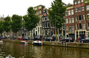 Amsterdam, Hollanda. Ağustos 2019. Tarihin tipik görüntüsü