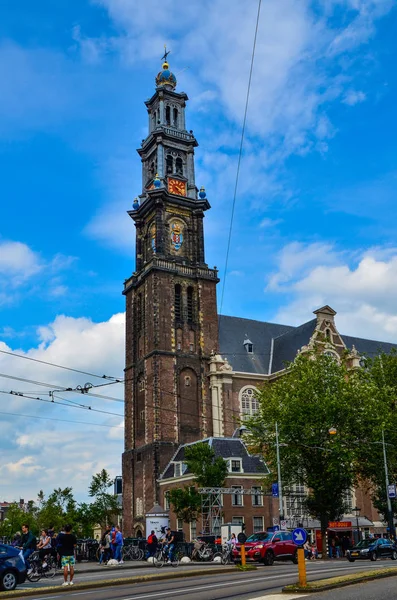 Amsterdão, Holanda, agosto de 2019. A torre sineira do C ocidental — Fotografia de Stock