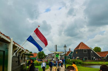 Zaanse Schans, Hollanda, Ağustos 2019. Kuzeydoğu Amsterdam bir karmaşa.