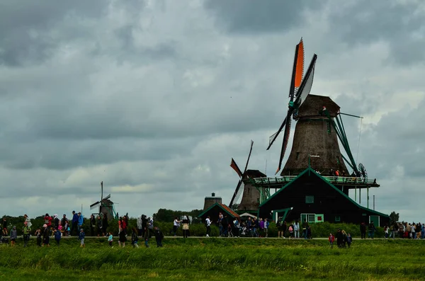 Zaanse Schans, Holland, August 2019. North-east of Amsterdam is — Stock Photo, Image